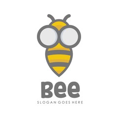 Bee and honey logo full vector