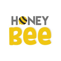 Bee and honey logo full vector