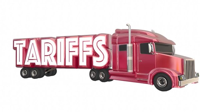 Tariffs Truck International Trade Imports Exports 3d Animation