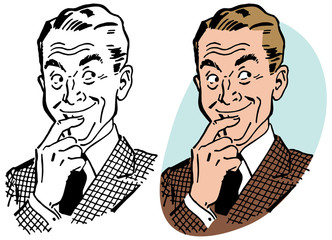 A man with a mischievous expression on his face