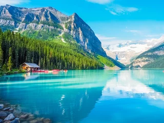 Fototapete Kanada Schöne Natur des Lake Louise im Banff Nationalpark, Kanada