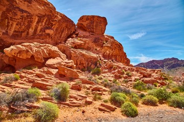 Obraz na płótnie Canvas Incredibly beautiful landscape in Southern Nevada, Valley of Fire State Park, USA.
