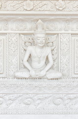 High Relief Sculpture of Ascetic or Hermit in India and Southeast Asia Folklore in Thai Buddhism Myth, Ampawa, Thailand