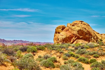 Naklejka na ściany i meble Incredibly beautiful landscape in Southern Nevada, Valley of Fire State Park, USA.