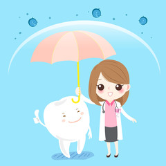 woman dentist with tooth