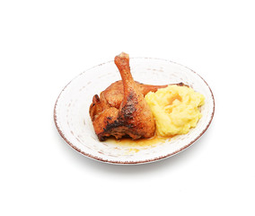 Duck leg roasted with potato
