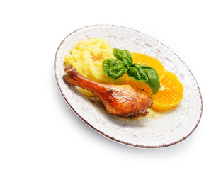 Duck leg roasted with potato