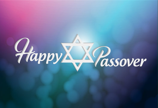 Happy passover sign card illustration design