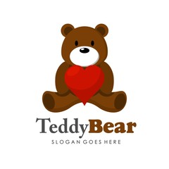 Cute teddy bear illustration full vector