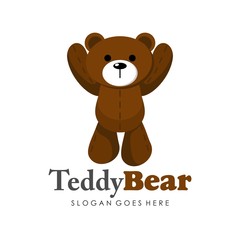 Cute teddy bear illustration full vector