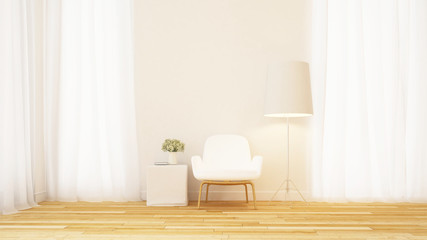  living room or library area clean design - 3D Rendering