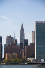 Fototapeta na wymiar Buildings in Manhattan and the river, New York