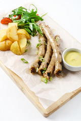 grilled sausage with potatoes