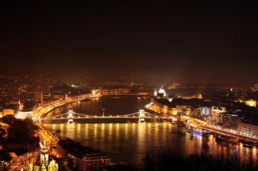 Fototapeta premium 夜のドナウ川