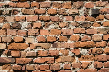 Old red brick wall abstract background
