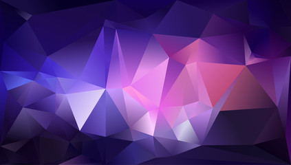 Abstract triangle background. Deep violet, purple, white and blue colour.