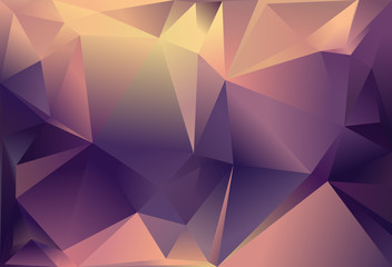 Fototapeta premium Abstract triangle background. Gold and violet colour.