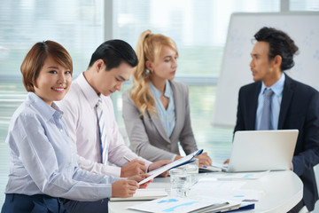 Fototapeta premium Pretty business lady