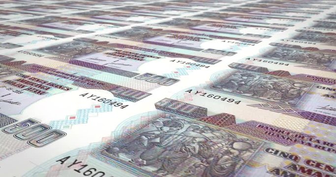 Banknotes of five hundred burundian francs of Burundi, cash money, loop