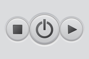 Music buttons. On and off, play, stop