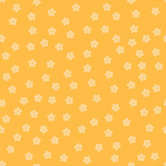 simple flowers. yellow baby background. vector seamless pattern