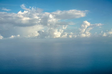 Sky and clouds from a plane over Montenegro 