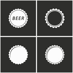Bottle cap icons set.