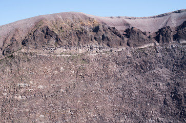 View of the crater wall of Vesuvius