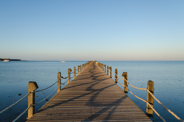Pier on red sea at sunset, Hurghada, Egypt .