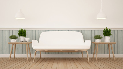 Living room or coffee shop - 3D Rendering