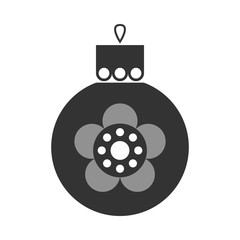 Christmas toy, symbol, black flat icon. Illustration