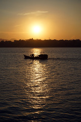 Sunset and boat