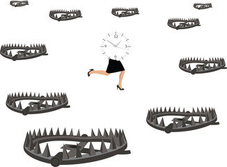 donna che corre con orologio