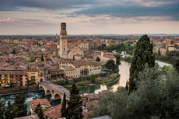 Fototapeta na wymiar Verona Italy - Cityscape of Verona, Veneto