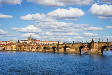 Charles Bridge with Prague castle in the background 