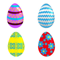 Easter eggs spring colorful celebration decoration holiday vector icons.