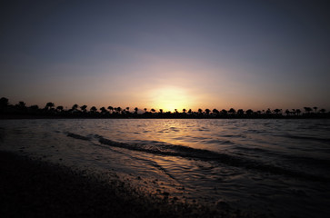Beautiful sunset on tropical beach