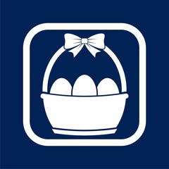 Easter eggs in a basket icon