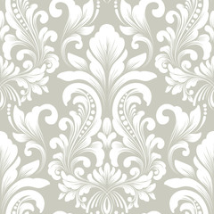 Vector damask seamless pattern element. Classical luxury old fashioned damask ornament, royal victorian seamless texture for wallpapers, textile, wrapping. Exquisite floral baroque template. - obrazy, fototapety, plakaty