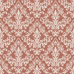 Foto op Plexiglas Vector damask seamless pattern background. Classical luxury old fashioned damask ornament, royal victorian seamless texture for wallpapers, textile, wrapping. Exquisite floral baroque template. © garrykillian