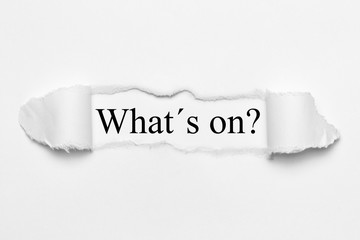 What´s on? on white torn paper