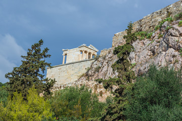 Athena Nike ancient temple on Acropolis hill in Athens, Greece