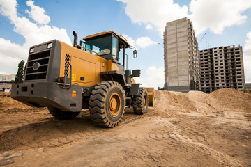 bulldozer working at the construction site