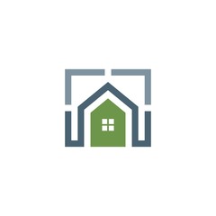 flat color icon for real estate logo