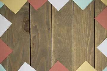 color note paper on wood