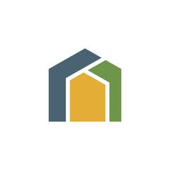 flat color icon for real estate logo