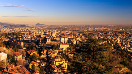 colorful sunset in Bergamo