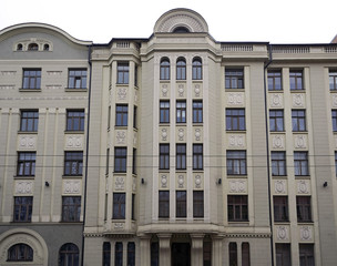 Fototapeta na wymiar Riga, Baznicas 46, Art Nouveau, facade elements