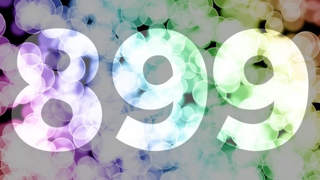 Eight hundreds ninety nine to nine hundreds points, level, rank fade in/out animation with color gradient moving bokeh background. 90 frames still, 180 fade out, 30 clear, 180 fade in, 300 still.