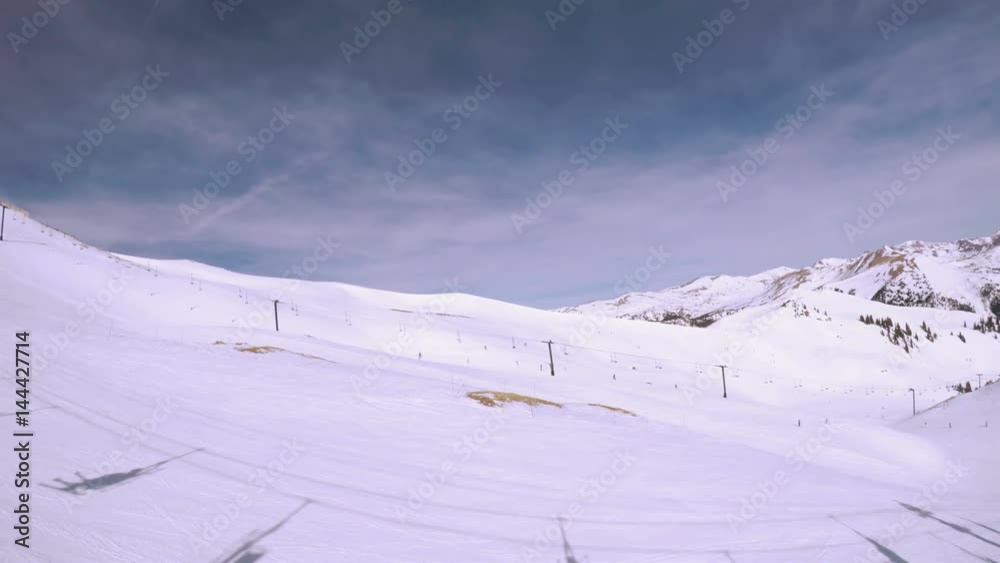 Fototapete POV point of view - Early Spring skiing at Arapahoe Basin